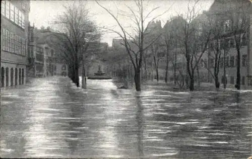 Ak Nürnberg in Mittelfranken Bayern, Maxplatz, Hochwasser 05.02.1909