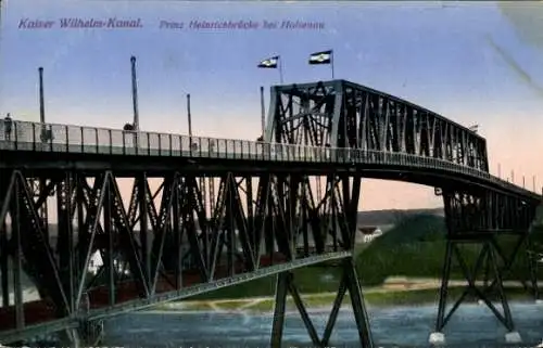 Ak Holtenau Kiel, Kaiser Wilhelm-Kanal, Prinz Heinrichbrücke