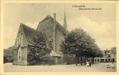 Ak Ostseebad Eckernförde, Nikolaikirche, Nordseite