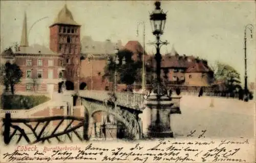 Ak Hansestadt Lübeck, Burgtorbrücke