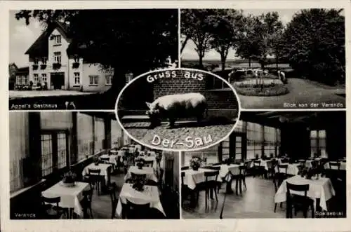 Ak Dersau im Plöner Land Holstein, Appels Gasthaus, Blick von Veranda, Speisesaal, Veranda