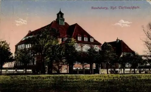 Ak Rendsburg in Schleswig Holstein, königliche Tiefbauschule