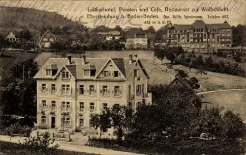 Ak Ebersteinburg Baden Baden am Schwarzwald, Luftkurhotel Pension Cafe zur Waldschlucht