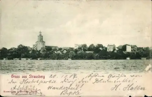 Ak Strausberg in der Mark, Blick vom Straussee