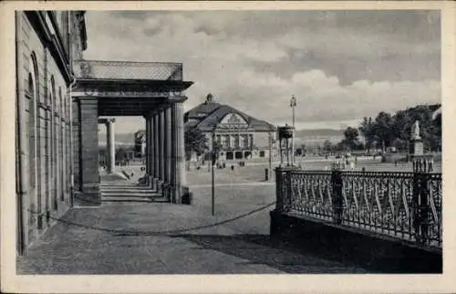 Ak Kassel in Hessen, Blick vom Roten Palais, Friedrichsplatz, Preußisches Staatstheater