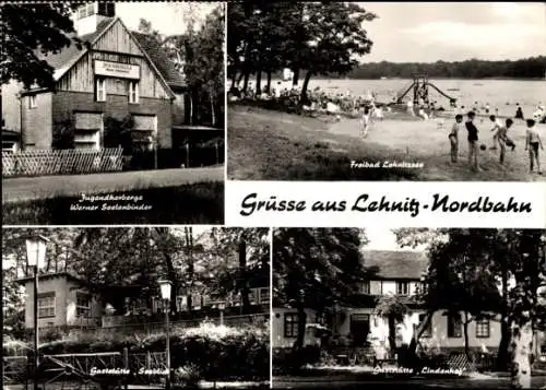 Ak Lehnitz Oranienburg im Kreis Oberhavel, Jugendherberge Werner Seelenbinder, Lindenhof, Seeblick