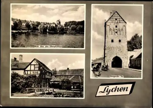 Ak Lychen in der Uckermark, Oberpfuhlsee, Stargarder Tor, Malerwinkel