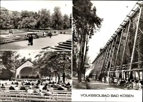 Ak Bad Kösen Naumburg an der Saale, Kurpark, Freilichtbühne, Gradierwerk