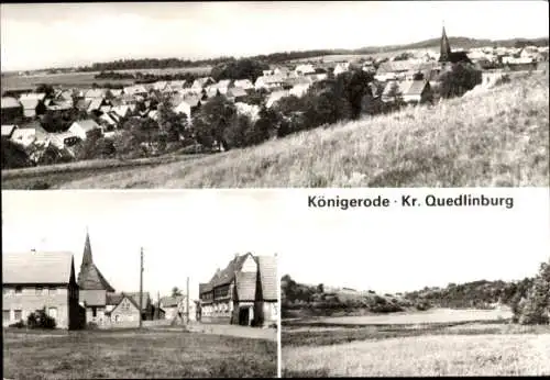 Ak Königerode Harzgerode am Harz, Panorama, Teilansichten