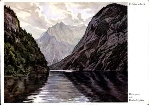 Ak Königsee Königssee Oberbayern, Hachelköpfe