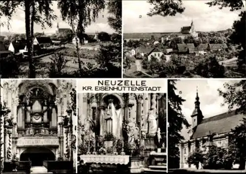 Ak Neuzelle in Brandenburg, Gesamtansicht, Kirche, Orgel