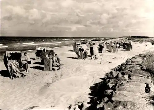 Ak Neuendorf auf der Insel Hiddensee, Strandkörbe, Badegäste