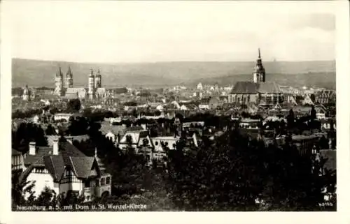 Ak Naumburg an der Saale, Gesamtansicht, Dom, St. Wenzelkirche