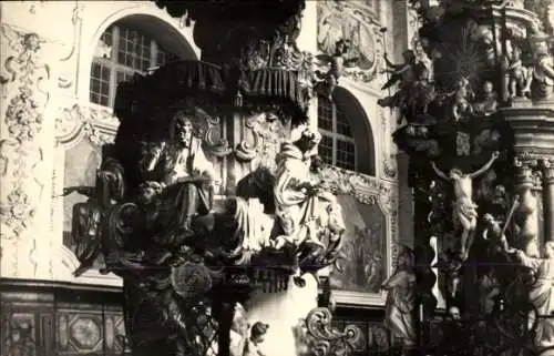 Foto Ak Neuzelle in Brandenburg, Klosterkirche, Detail, Figuren