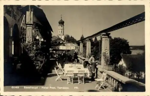 Ak Seeshaupt, Hotel Post, Terrasse