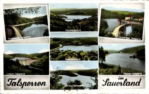 Ak Altroggenrahmede Altena in Westfalen, Fuelbecker Talsperre, Talsperre Haspe, Fürwigge, Verse