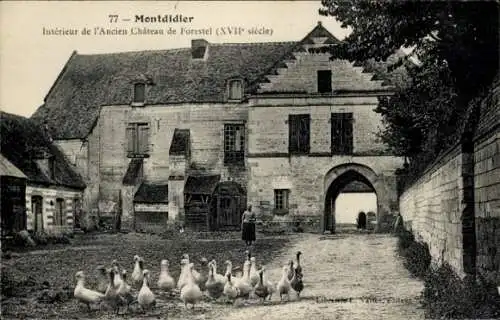 Ak Montdidier Somme, Ancien Chateau de Forestel, Interieur, Enten