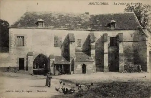 Ak Montdidier Somme, Ferme du Forestet, Hühner