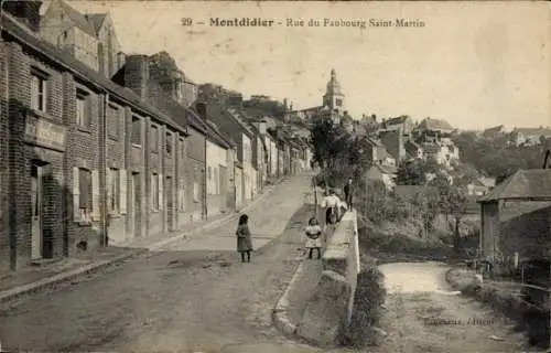 Ak Montdidier Somme, Rue du Faubourg Saint Martin