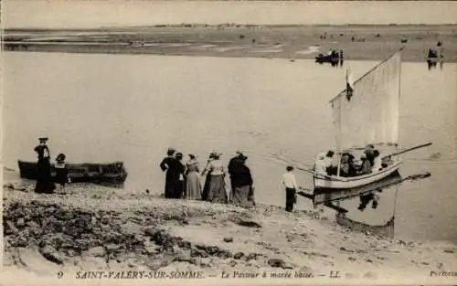 Ak Saint Valery sur Somme, Passeur a maree basse