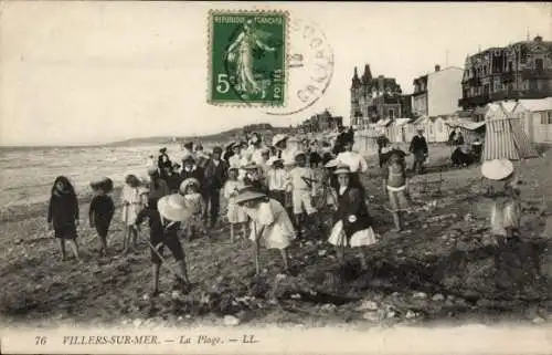 Ak Villers sur Mer Calvados, Plage