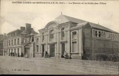 Ak Notre Dame de Bondeville Seine Maritime, Rathaus, Festsaal