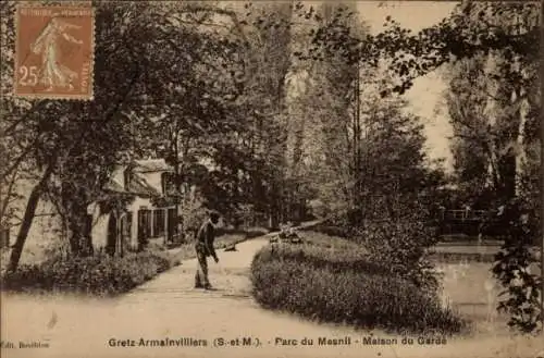 Ak Gretz Armainvilliers Seine et Marne, Parc du Mesnl, Maison du Garde