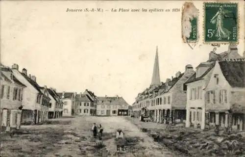 Ak Jouarre Seine et Marne, Der Ort mit den Epilierern im Jahr 1838, Turm