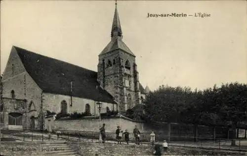 Ak Jouy sur Morin Seine et Marne, Kirche