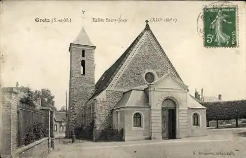 Ak Gretz Seine et Marne, Kirche Saint Jean