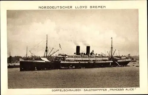 Ak Norddeutscher Lloyd Bremen, Doppelschrauben-Salondampfer Princess Alice