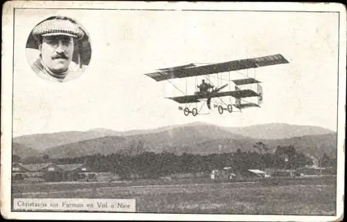 Ak Aviation, Christaens auf Farman im Flug in Nizza