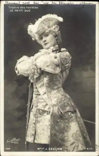 Ak Schauspielerin J. Saulier, Theatre des Varietes, Le Petit Duc