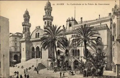 Ak Algier Algier Algerien, Kathedrale, Gouverneurspalast