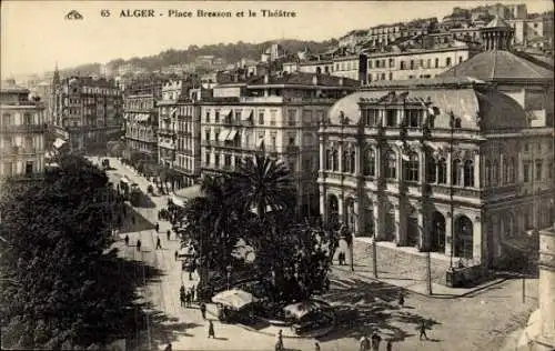 Ak Algier Algier Algerien, Place Bresson, Theater