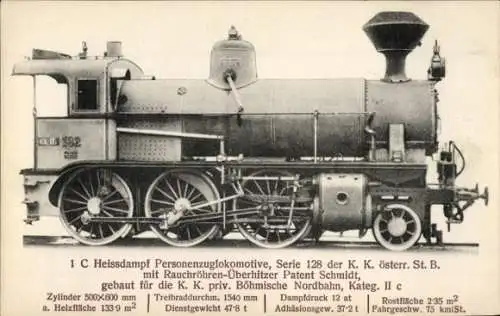 Ak Österreichische Eisenbahn, Personenzuglokomotive, Dampflok Serie 182