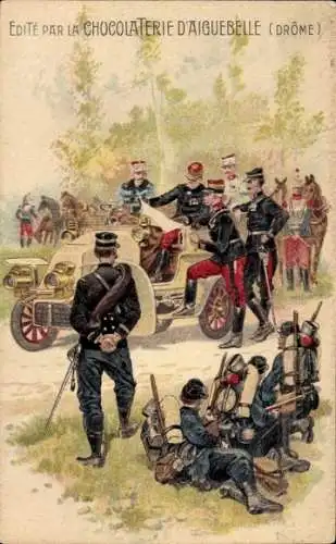 Ak Chocolaterie d'Aiguebelle, Reklame, französische Soldaten
