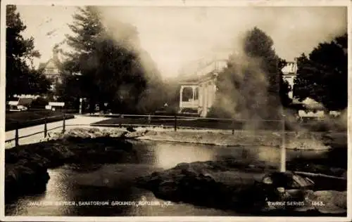 Ak Rotorua Neuseeland, Sanatoriumsgelände, Malfroy Geysir