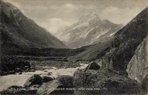 Ak Neuseeland, Mount Cook, Hooker River