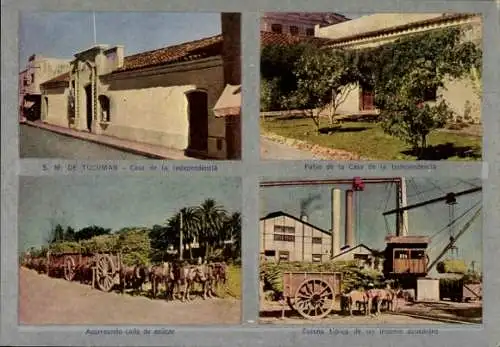 Ak San Miguel de Tucumán Argentinien, Haus der Unabhängigkeit, trägt Zuckerrohr
