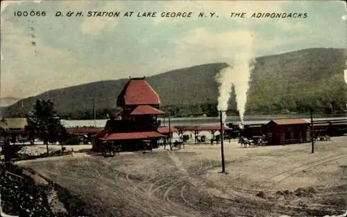 Ak Lake George New York USA, Bahnhof, Adirondacks