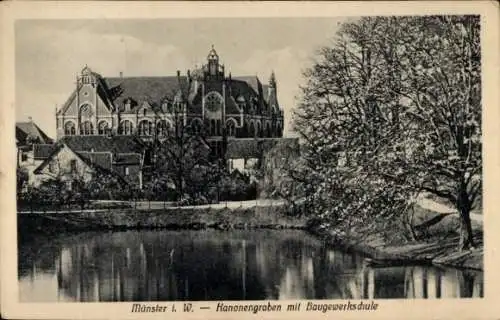 Ak Münster in Westfalen, Kanonengraben, Baugewerkschule