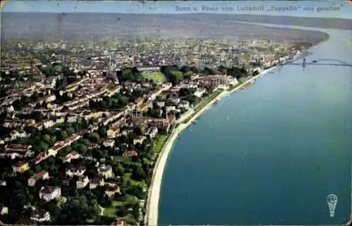 Ak Bonn am Rhein, vom Luftschiff Zeppelin aus gesehen