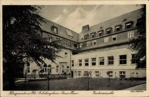 Ak Königswinter am Rhein, Erholungsheim Unser Haus, Gartenansicht