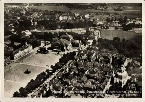 Ak Kassel in Hessen, Friedrichplatz, Staatstheater, Oberneustadt, Stadion