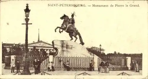 Ak Sankt Petersburg Russland, Denkmal von Peter dem Großen