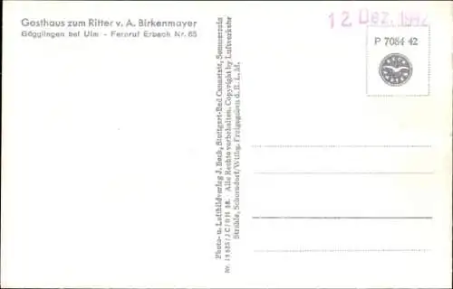 Ak Gögglingen Ulm an der Donau, Fliegeraufnahme