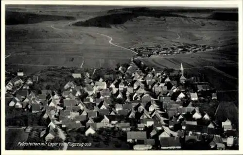 Ak Feldstetten Laichingen in Württemberg, Fliegeraufnahme, Lager