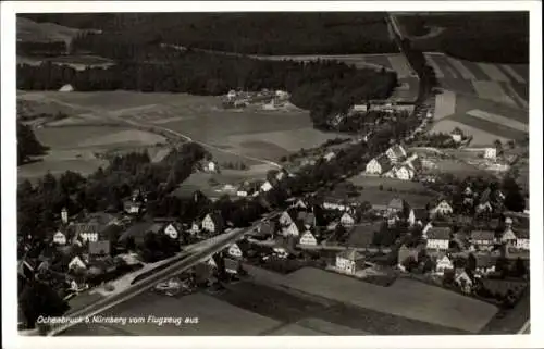 Ak Ochenbruck Schwarzenbruck in Mittelfranken Bayern, Fliegeraufnahme, Panorama vom Ort