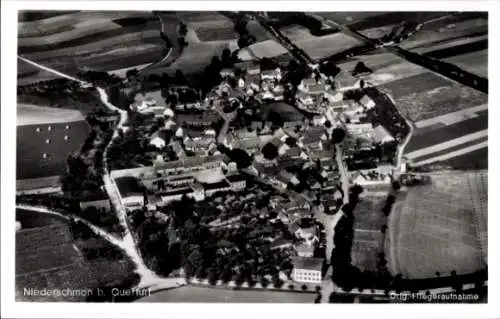 Ak Niederschmon Schmon Querfurt im Saalekreis, Fliegeraufnahme, Gast- und Logierhaus